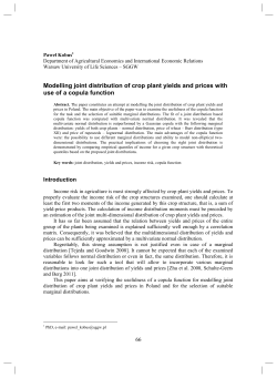 Modelling joint distribution of crop plant yields and prices with use of