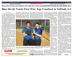 Ballyhoo Blue Devils Notch First Win, Top Cranford in Softball, 6-2