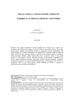 FISCAL POLICY AND ECONOMIC GROWTH: EMPIRICAL