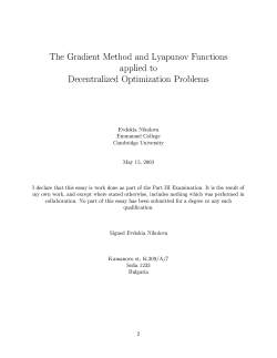 The Gradient Method and Lyapunov Functions applied to