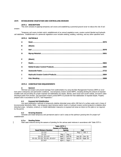 2575 Establishing Turf Vegetation and Controlling Erosion