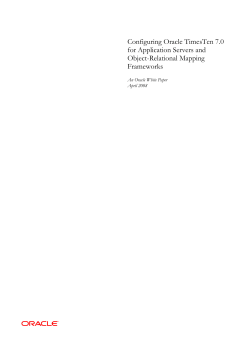 Configuring Oracle TimesTen 7.0 for Application Servers and Object