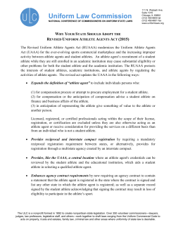 Revised Uniform Athlete Agents Act (RUAAA)