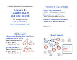 Lecture 4: Heuristic search and local search