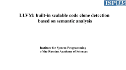 LLVM: built-in scalable code clone detection based on semantic