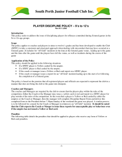 Player Discipline - South Perth Junior Football Club
