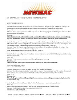 2005 Proposal Results by Sport