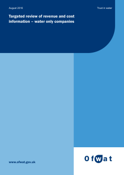 Targeted review of revenue and cost information – water
