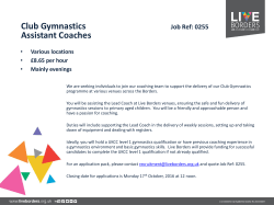 Club Gymnastics Assistant Coaches