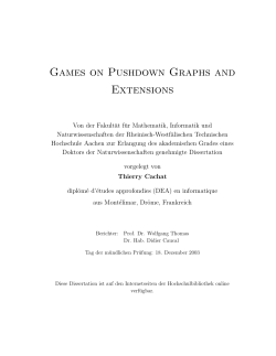 Games on Pushdown Graphs and Extensions - RWTH