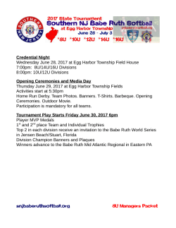 snjbaberuthsoftball org . 8U Managers Packet