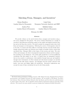 Matching Firms, Managers, and Incentives&lowast;
