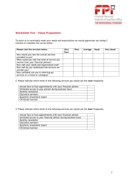 Worksheet 5 - Value Proposition Survey