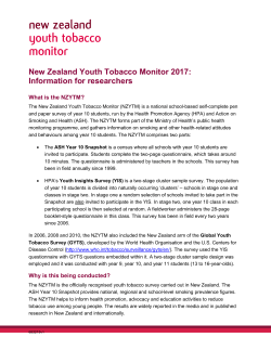New Zealand Youth Tobacco Monitor 2012