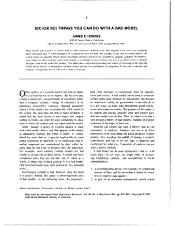 six (or so) things you can do with a bad model