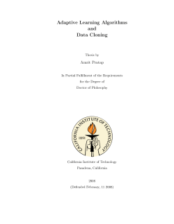 Adaptive Learning Algorithms and Data Cloning