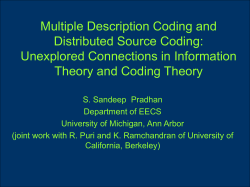 Talk given at DIMACS in 2004 - EECS @ Michigan