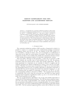 ROBUST SATISFIABILITY FOR CSPS: HARDNESS AND