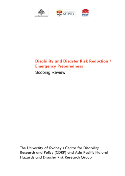 Disability and Disaster Risk Reduction
