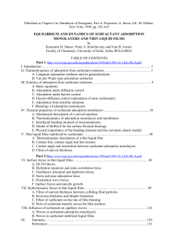 Equilibrium and Dynamics of Surfactant Adsorption Monolayers and