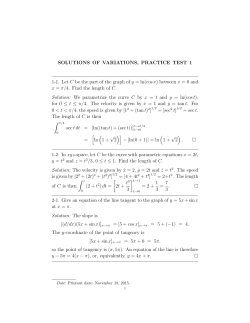 SOLUTIONS OF VARIATIONS, PRACTICE TEST 1 1