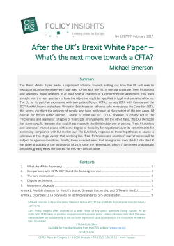 After the UK`s Brexit White Paper - Centre for European Policy Studies