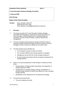Hampshire Police Authority Item: 8 IT and Information Systems