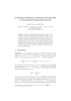 A Decision Problem for Ultimately Periodic Sets in Non