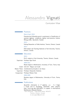 Alessandro Vignati &ndash; Curriculum Vitae