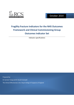 Fragility fracture indicators for the NHS Outcomes Framework and
