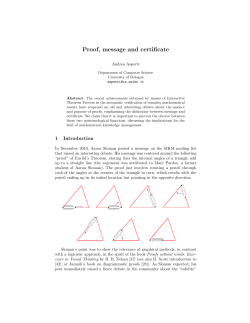 Proof, message and certificate