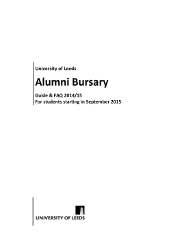 3.1 About the Alumni Bursary and Applicant