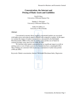Concentration, the Internet and Pricing of Bank Assets and Liabilities