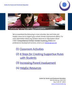 (1) Classroom Activities (2) 8 Steps for Creating Supportive Rules