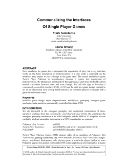 Communalizing the Interfaces Of Single Player Games