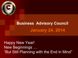 January 24, 2014 PPT - Business Advisory Council