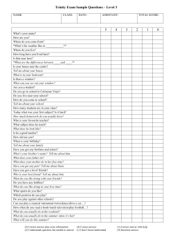Sample Trinity Exam Questions – Level 3