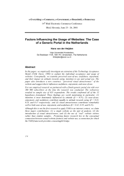 Factors Influencing the Usage of Websites: The Case of a Generic