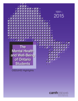 The Mental Health and Well-Being of Ontario Students