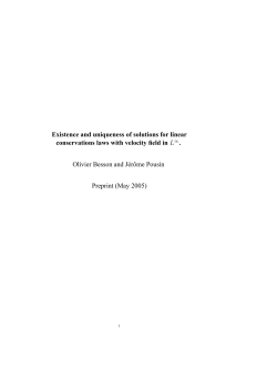 Existence and uniqueness of solutions for linear conservations laws