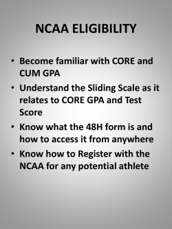 NCAA ELIGIBILITY