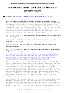 Iron And Steel In Nineteenth Century America An Economic Inquiry