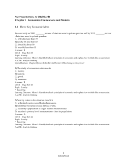Macroeconomics, 5e (Hubbard) Chapter 1 Economics: Foundations