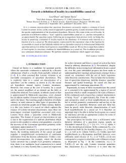 Towards a definition of locality in a manifoldlike causal set