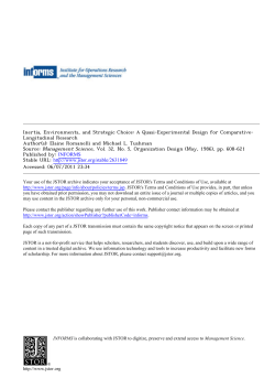 Inertia, Environments, and Strategic Choice: A