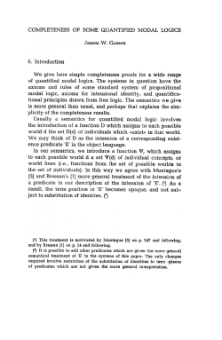 COMPLETENESS OF SOME QUANTIFIED MODAL LOGICS O
