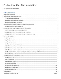 Mobile work order version of Centerstone