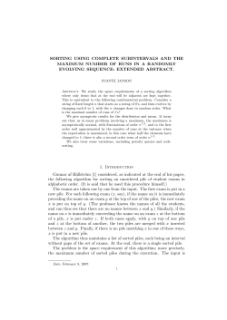 SORTING USING COMPLETE SUBINTERVALS AND THE
