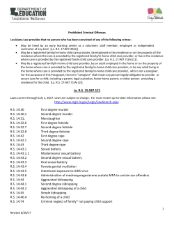 View a list of prohibited offenses that prevent