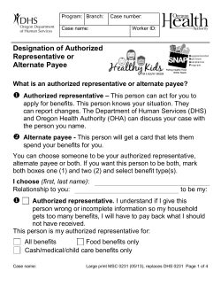 Designation of Authorized Representative or Alternate PAyee